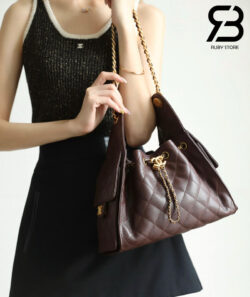 Túi Chanel 25 Small Dark Brown Da Caviar 30CM Nâu Đậm Best Quality