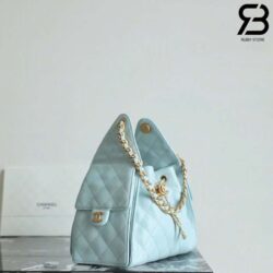 Túi Chanel 25 Small Light Blue Da Caviar 30CM Xanh Dương Best Quality