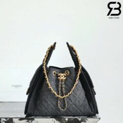 Túi Chanel 25 Small Washed Denim Black 30CM Màu Đen Best Quality