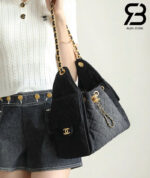 Túi Chanel 25 Small Washed Denim Black 30CM Màu Đen Best Quality