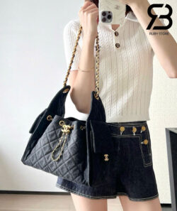 Túi Chanel 25 Small Washed Denim Black 30CM Màu Đen Best Quality