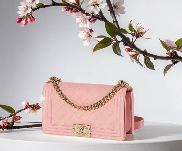 Túi chanel boy màu hồng