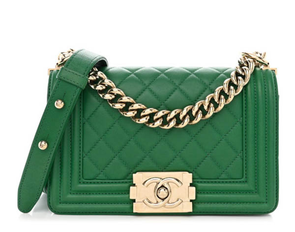 Chanel Boy Green Lambskin Small