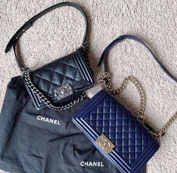 Chanel Boy Blue Velvet Bag