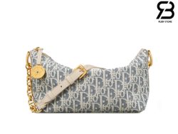 Túi Diorstar Hobo Bag with ChainBlue Oblique Chambray Best Quality