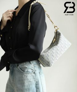 Túi Diorstar Hobo Bag with ChainBlue Oblique Chambray Best Quality