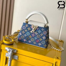 Túi LV Capucines Mini Denim Họa Tiết Monogram 7 Màu 21CM Best Quality