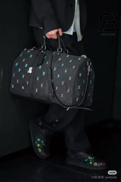 Túi LV Keepall Bandoulière 50 M13966 Blason Denim Gradient Blue Best Quality