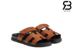 Dép Hermes Chypre Sandal Da Epsom Nâu Đen Best Quality