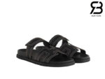 Dép Hermes Chypre Sandal Da Calfskin Sewing Đen Best Quality