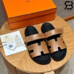 Dép Hermes Chypre Sandal Da Calfskin Sewing Nâu Best Quality