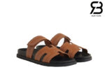 Dép Hermes Chypre Sandal Da Calfskin Sewing Nâu Best Quality