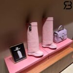 Giày Givenchy Shark Lock Biker Grained Calfskin Knee High Boots Màu Hồng Best Quality
