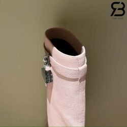 Giày Givenchy Shark Lock Biker Grained Calfskin Knee High Boots Màu Hồng Best Quality