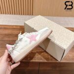 Giày Golden Goose Ball Star White Crystal Chain Trắng Hồng Best Quality