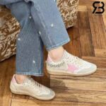 Giày Golden Goose Ball Star White Crystal Chain Trắng Hồng Best Quality