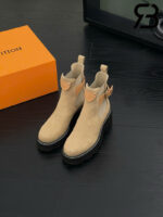Giày LV Beaubourg Ankle Boot Brown Màu Nâu Da Lộn Best Quality