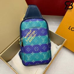 Túi LV Avenue Slingbag PM M26419 Blue Striped Monogram Heritage Best Quality
