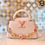 Túi LV Capucines East-West Mini Chain On Màu Hồng 22CM Best Quality