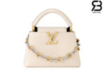 Túi LV Capucines Mini Chain On Màu Kem 21CM Best Quality