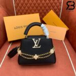 Túi LV Capucines Mini Daydream Màu Đen Dây Xích Hình Hoa 21CM Best Quality