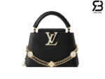 Túi LV Capucines Mini Daydream Màu Đen Dây Xích Hình Hoa 21CM Best Quality