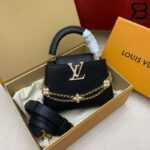 Túi LV Capucines Mini Daydream Màu Đen Dây Xích Hình Hoa 21CM Best Quality