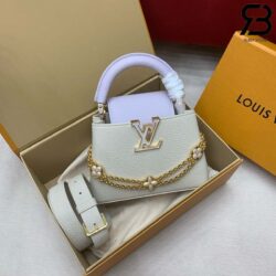 Túi LV Capucines Mini Daydream Màu Kem Dây Xíc Hình Hoa 21CM Best Quality