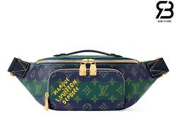 Túi LV Rush Bumbag M25783 Blue Striped Monogram Heritage Best Quality