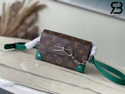 Túi LV Steamer Wearable Wallet Monogram Macassar Borneo Nâu Xanh Lá 18CM Best Quality