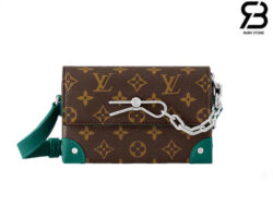 Túi LV Steamer Wearable Wallet Monogram Macassar Borneo Nâu Xanh Lá 18CM Best Quality