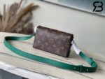 Túi LV Steamer Wearable Wallet Monogram Macassar Borneo Nâu Xanh Lá 18CM Best Quality