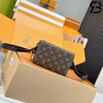 Túi LV Steamer Wearable Wallet Monogram Macassar Nâu 18CM Best Quality