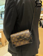 Túi LV Steamer Wearable Wallet Monogram Macassar Nâu 18CM Best Quality