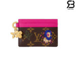 Ví LV Charms Card Holder Monogram Vivienne Wintery Travel Hồng Best Quality