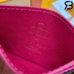Ví LV Charms Card Holder Monogram Vivienne Wintery Travel Hồng Best Quality