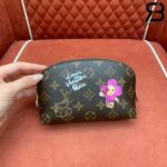 Ví LV Cosmetic Pouch PM Monogram Vivienne Wintery Travel Fuchsia Best Quality