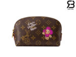 Ví LV Cosmetic Pouch PM Monogram Vivienne Wintery Travel Fuchsia Best Quality