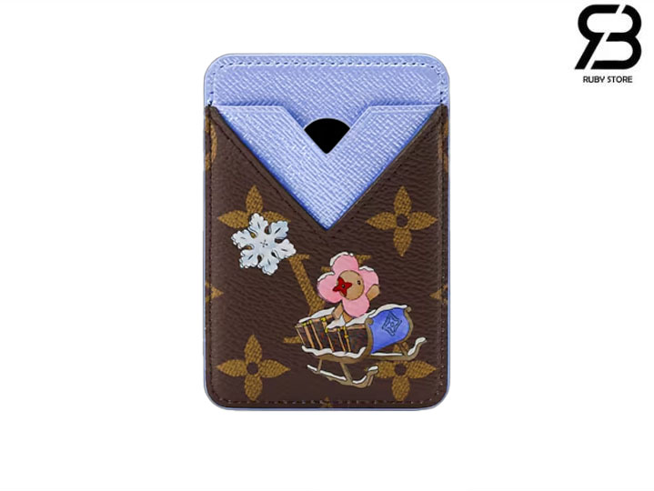 vi-lv-porte-cartes-magnet-vivienne-wintery-travel-best-quality Ví LV Porte-Cartes Magnet Vivienne Wintery Travel Xanh Dương Best Quality