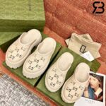 Dép Gucci Platform Perforated G Beige Màu Kem Best Quality