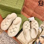 Dép Gucci Platform Perforated G Beige Màu Kem Best Quality