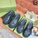 Dép Gucci Platform Perforated G Black Màu Đen Best Quality