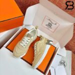 Giày Hermes Bouncing Sneaker Beige Canvas Kem Best Quality