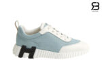Giày Hermes Bouncing Sneaker Bleu Clair Denim and Blanc Calfskin Xanh Dương Best Quality