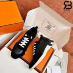 Giày Hermes Bouncing Sneaker Noir Black Calfskin and Suede Đen Best Quality