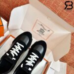 Giày Hermes Bouncing Sneaker Noir Black Calfskin and Suede Đen Best Quality