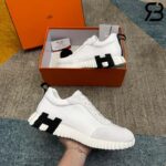 Giày Hermes Bouncing Sneaker White Black Mesh and Suede Trắng Đen Best Quality