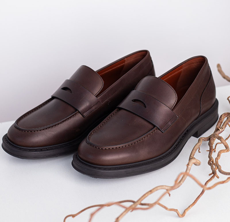 Giày Loro Piana Travis Leather Penny Loafers