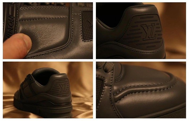 chất liệu tạo nên đôi giày LV màu đen