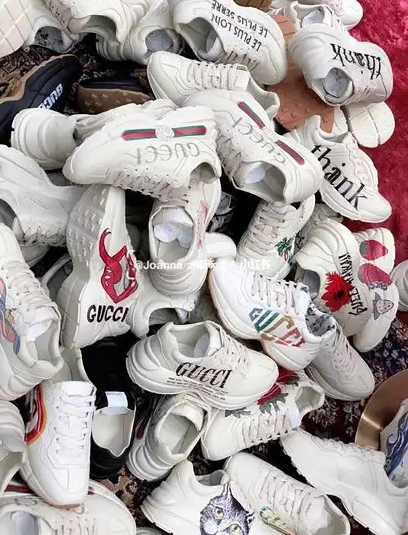 Giày Gucci Rhyton Leather Sneaker đế cao 5cm